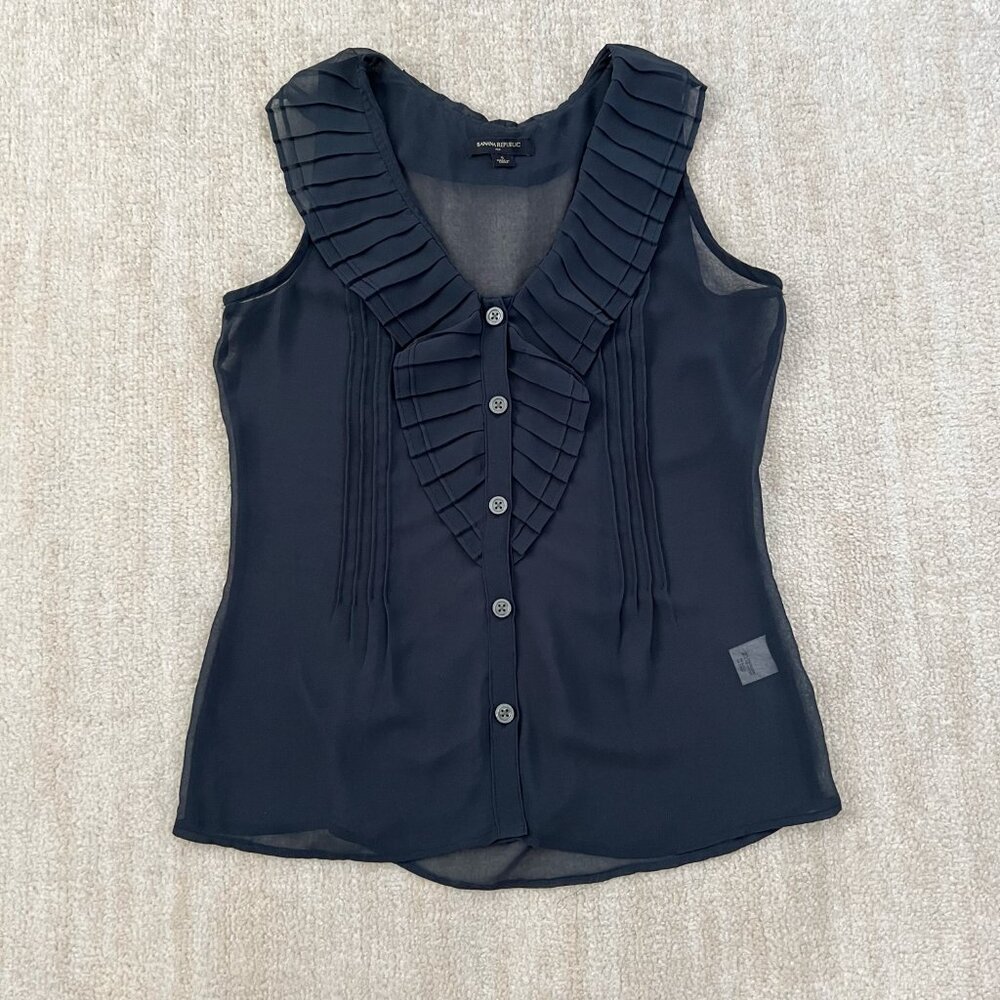 Banana Republic Factory Sheer Sleeveless Blouse Flowy Top S